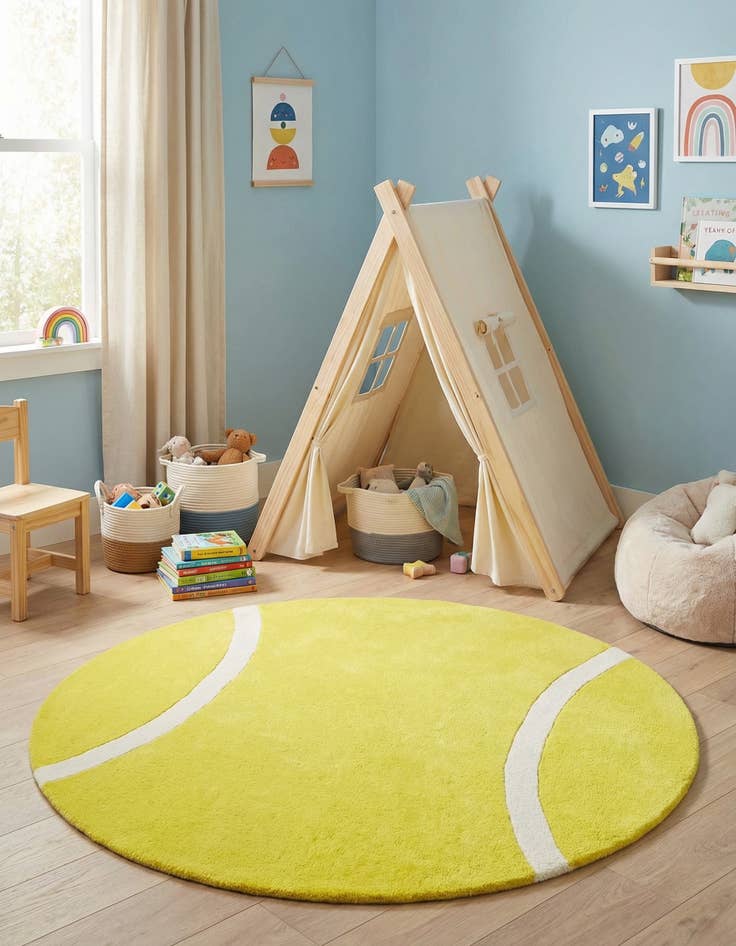 Detail image of 5' 1 x 5' 1 Playtime Kids Wool Freeform Rug