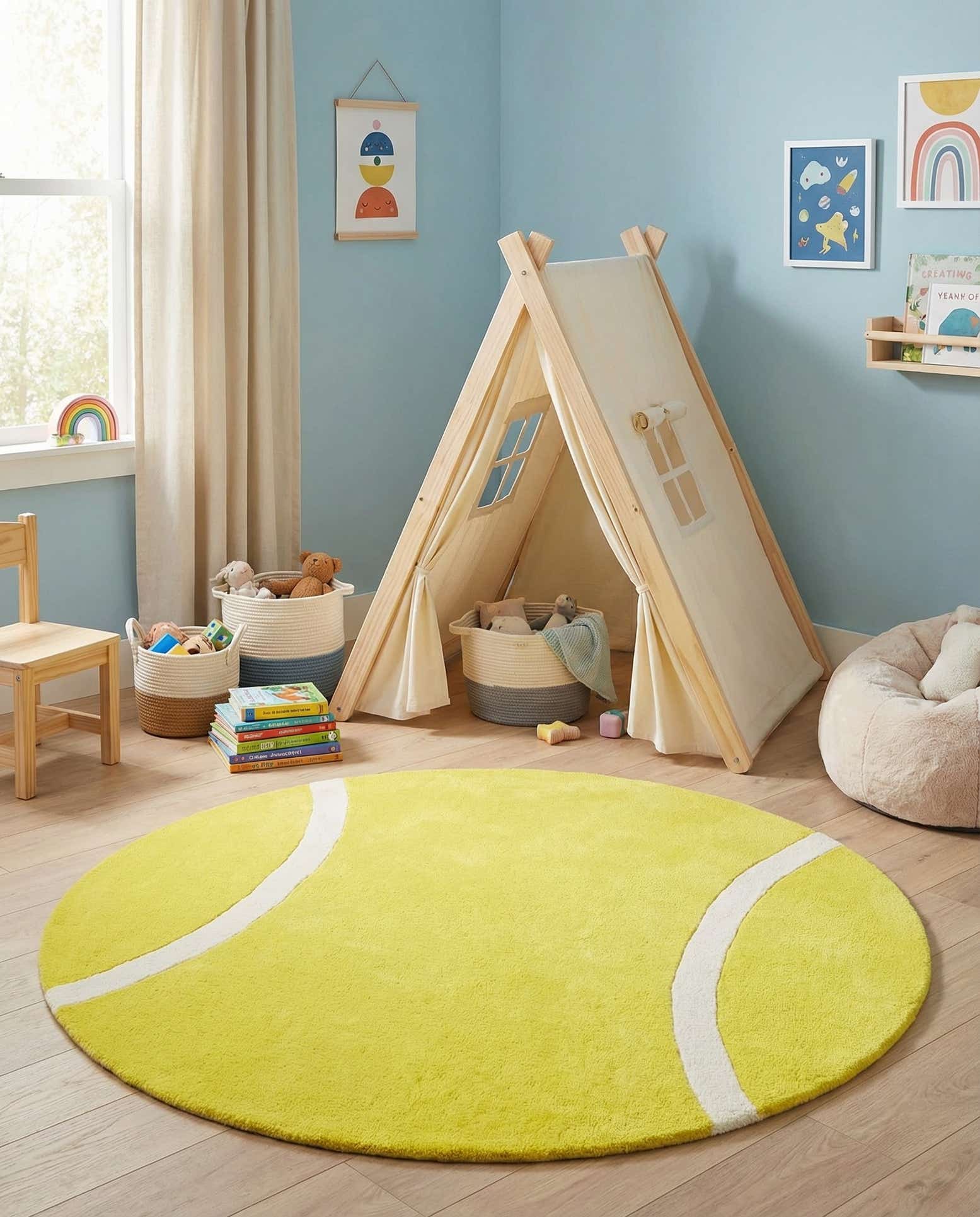 5' 1 x 5' 1 Playtime Kids Wool Freeform Rug