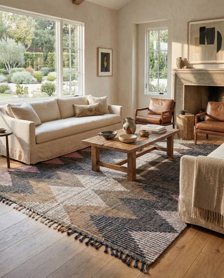 Detail image of 7' 8 x 10' 2 Hand Knotted Moroccan Wool Rug
