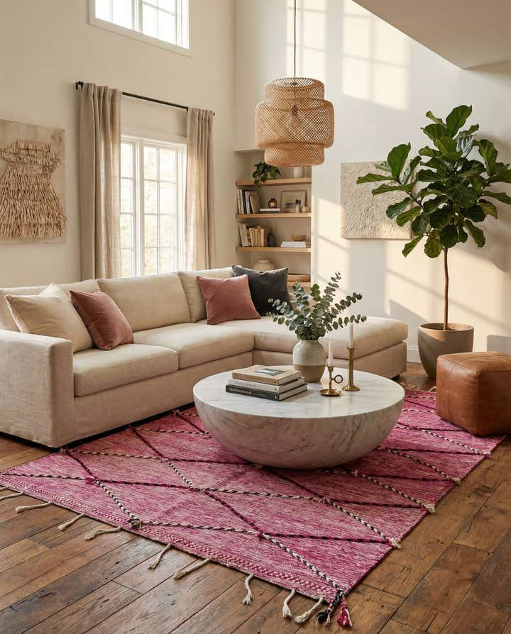 6' 2 x 9' 6 Hand Knotted Moroccan Wool Rug