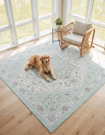 Mint Whitney Square Rug