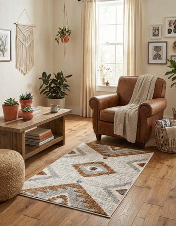 Ivory Eco Southwestern Rug