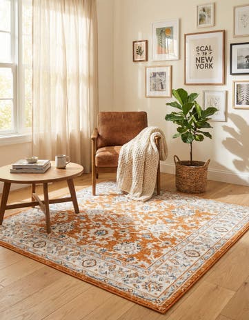 Rust Red Charlotte Square Rug