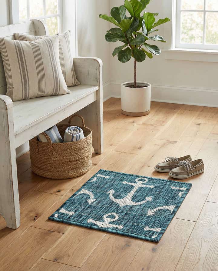1' 4 x 1' 4 Easy-Clean Coastal Indoor / Outdoor Sample Rug