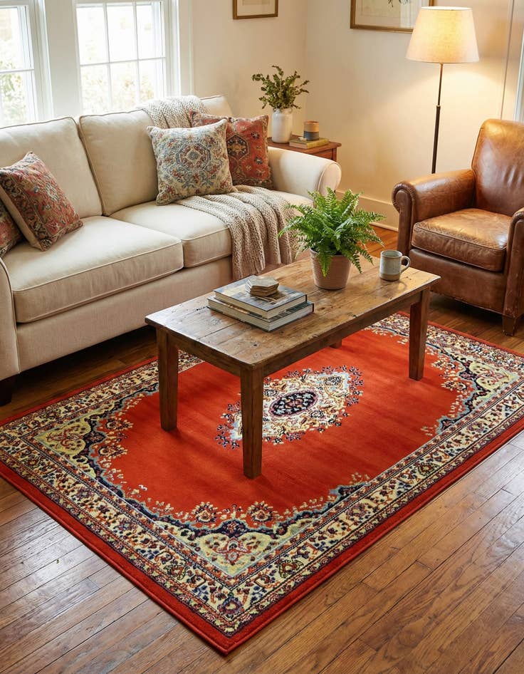 Detail image of 4' x 6' Mashad Design Rug