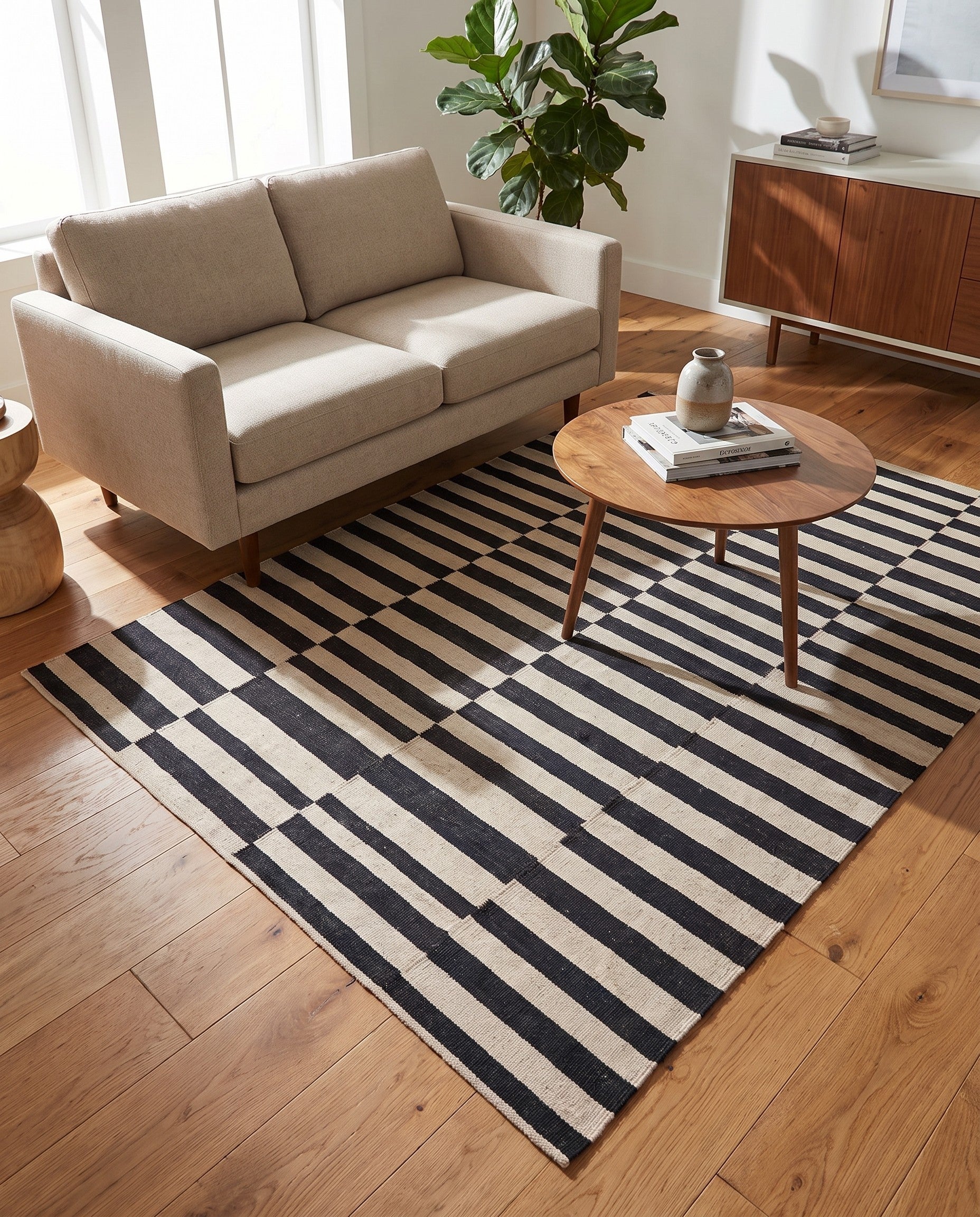 5' x 6' 5 Hand Woven Kilim Modern Wool Rug