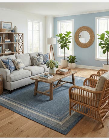 7' 10 x 10' Easy-Clean Border Indoor / Outdoor Rug