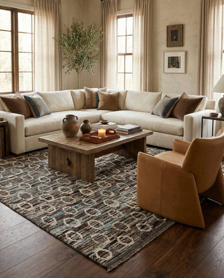 Detail image of 6' 8 x 10' 5 Hand Knotted Moroccan Wool Rug