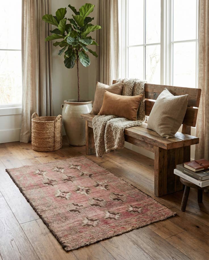 Detail image of 2' 9 x 4' Hand Knotted Ultra Vintage Oriental Wool Rug