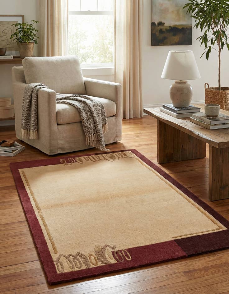 Detail image of 2' 11 x 4' 11  Hand Knotted Darya Wool Rug