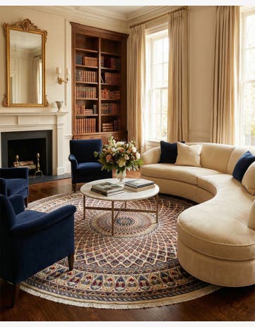 9' 10 x 10' Hand Knotted Nain Round Rug