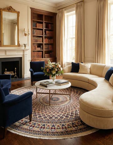 9' 10 x 10' Hand Knotted Nain Round Rug