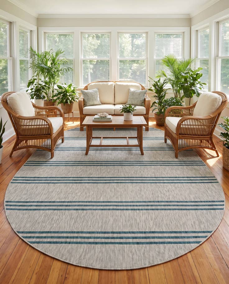Detail image of 7' 10 x 10' Easy-Clean Jill Zarin Anguilla Indoor / Outdoor Oval Rug