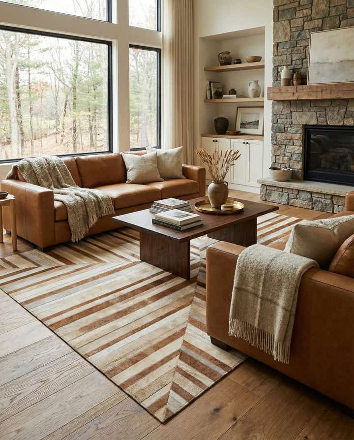 5' 2 x 7' 10 Cowhide - Patchwork Rug