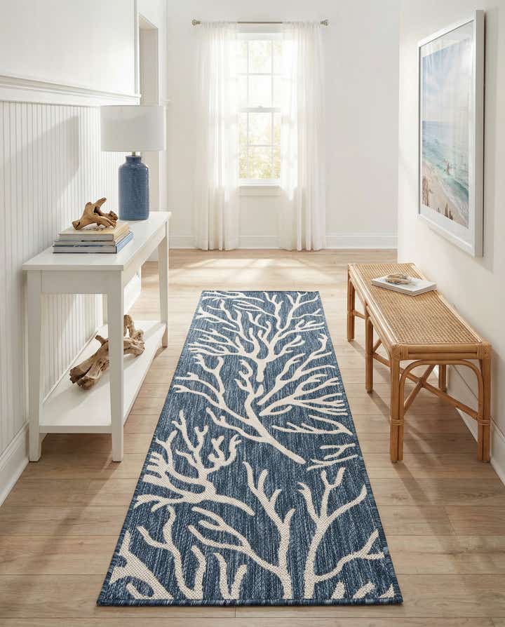 2' x 6' Easy-Clean Coastal Indoor / Outdoor Runner Rug