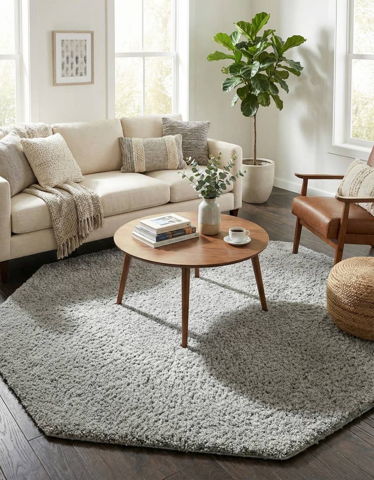 Detail image of  7' 10 x 7' 10 Everyday Shag Octagon Rug