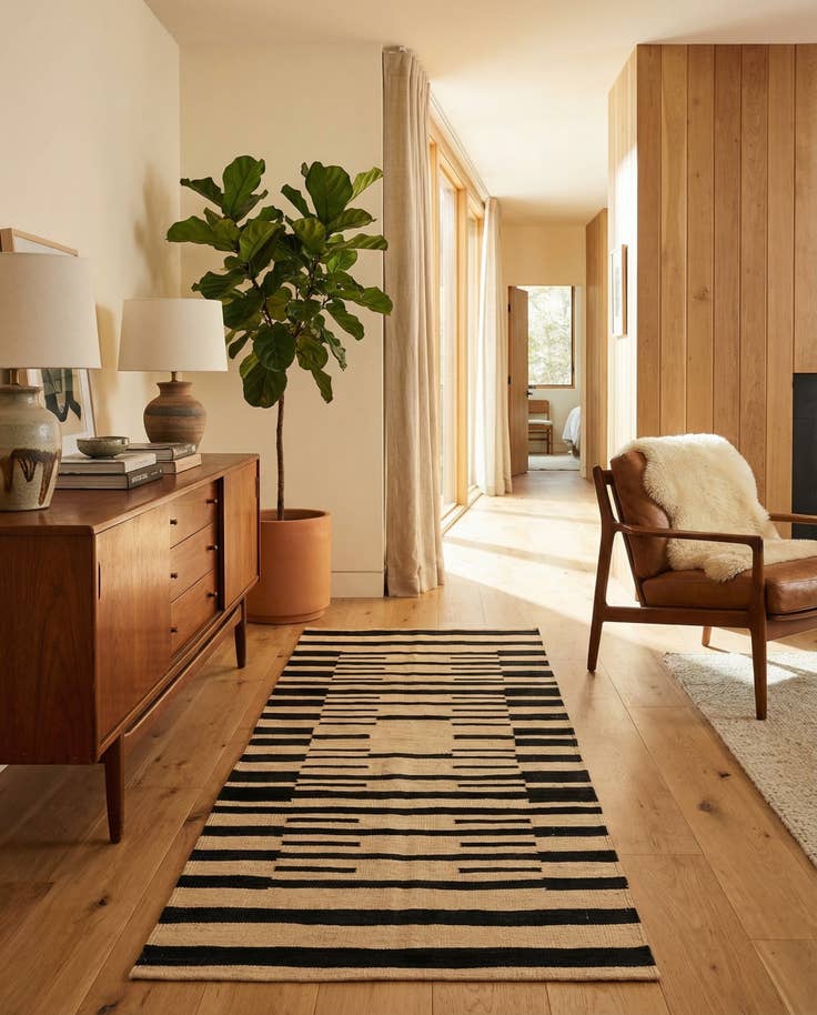 Detail image of 2' 10 x 7' 9 Hand Woven Kilim Modern Wool Runner Rug