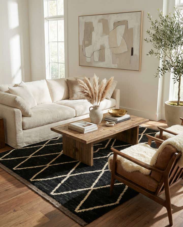 5' 4 x 6' 6 Hand Knotted Moroccan Wool Rug