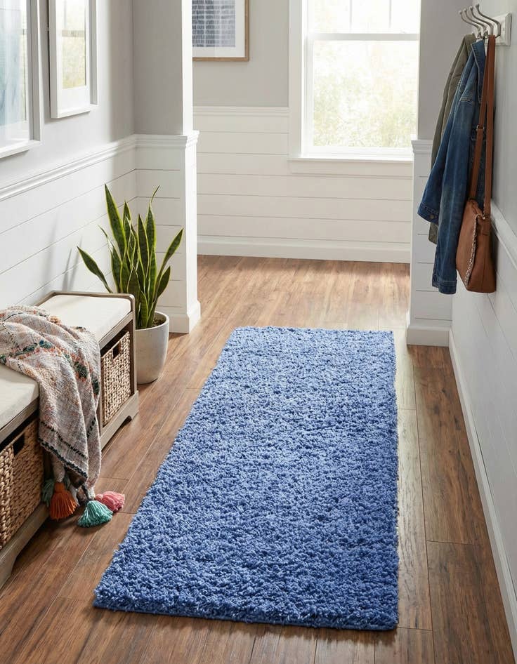 Detail image of  2' 7 x 10' Solid Shag Runner Rug