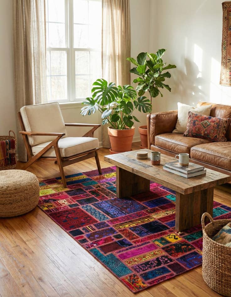 Detail image of  5' 6 x 8'  Hand Knotted Ultra Vintage Persian Wool Rug