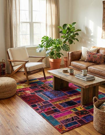 5' 6 x 8' Hand Knotted Ultra Vintage Persian Wool Rug