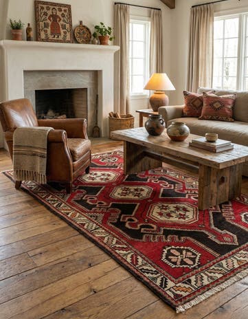 4' 4 x 6' 6 Hand Knotted Shahsavan Persian Wool Rug