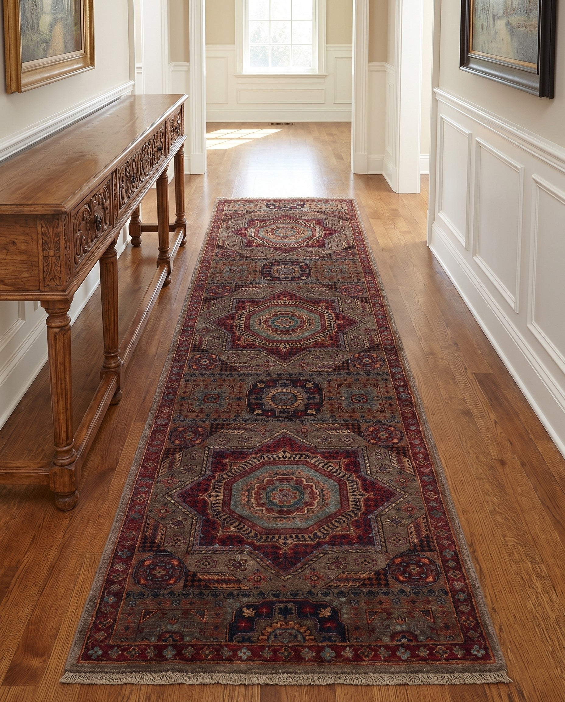 2' 9 x 9' 10 Hand Knotted Mamluk Ziegler Runner Rug