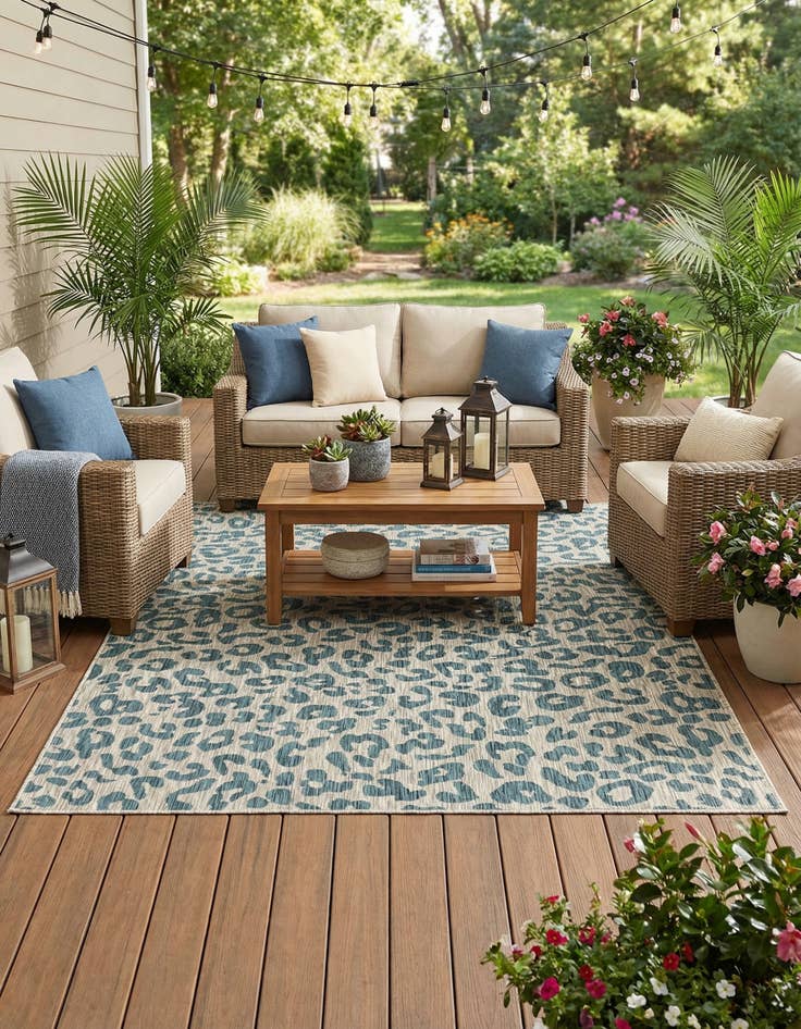 Detail image of  7' 10 x 11'  Washable Safari Indoor / Outdoor Rug