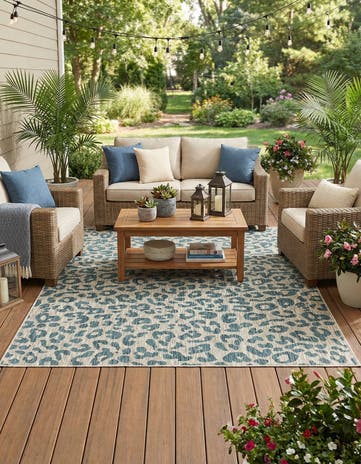 7' 10 x 11' Easy-Clean Safari Indoor / Outdoor Rug