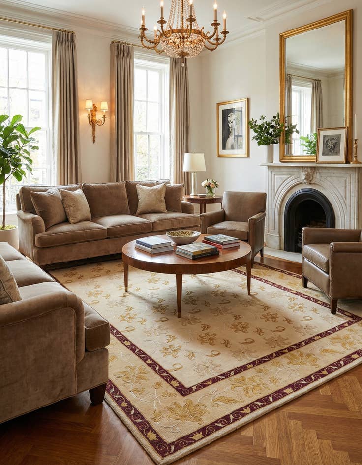 Detail image of 6' 8 x 9' 10  Hand Knotted Darya Wool Rug