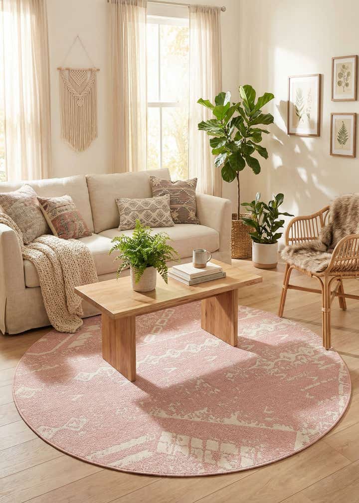 6' x 6' Easy-Clean Bohemian Indoor / Outdoor Round Rug