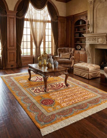 4' 4 x 6' 5 Ghom Silk Rug