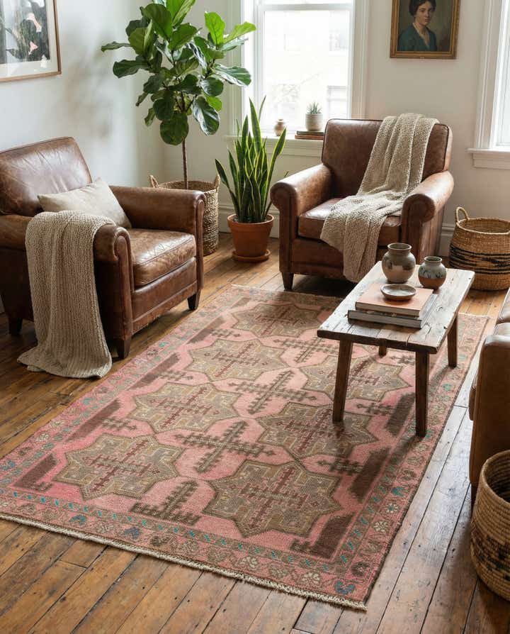 3' 5 x 6' 2 Hand Knotted Ultra Vintage Persian Wool Rug