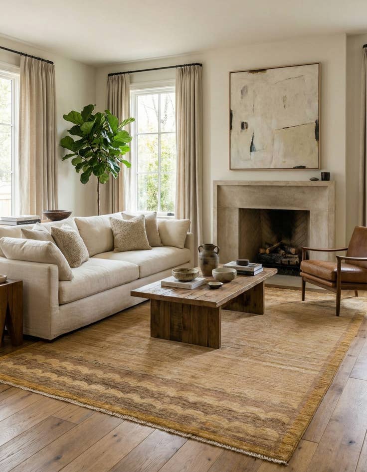 Detail image of 6' 5 x 9' 8  Hand Knotted Modern Ziegler Rug