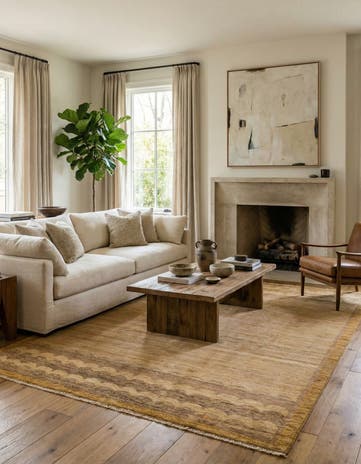 6' 5 x 9' 8 Hand Knotted Modern Ziegler Rug