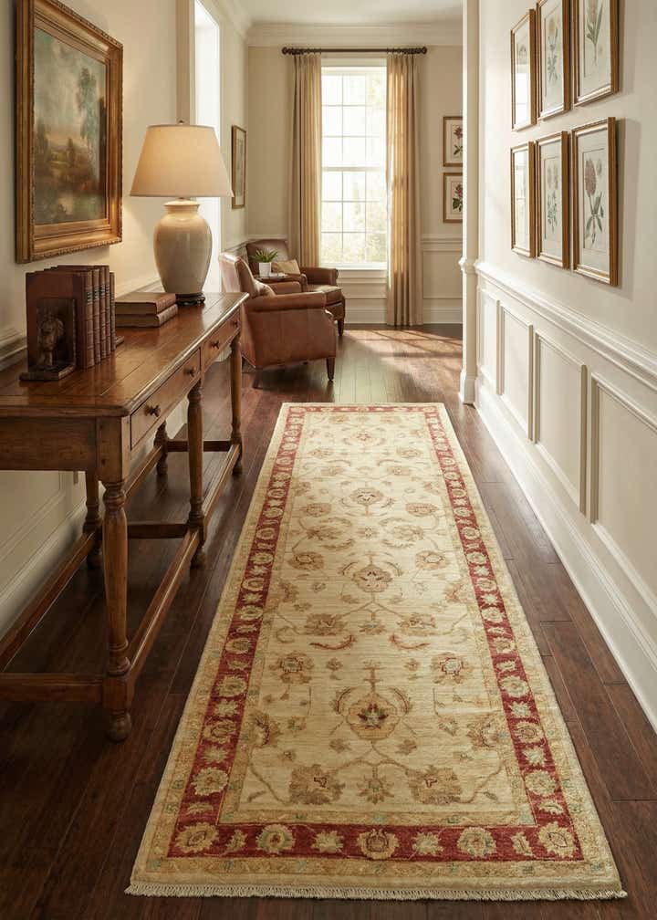 3' x 8' Hand Knotted Peshawar Ziegler Runner Rug