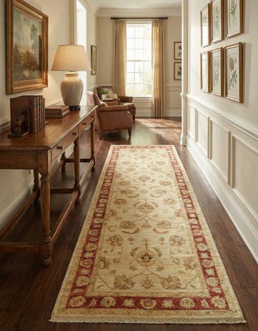 3' x 8' Hand Knotted Peshawar Ziegler Runner Rug