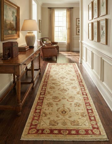 3' x 8' Hand Knotted Peshawar Ziegler Runner Rug