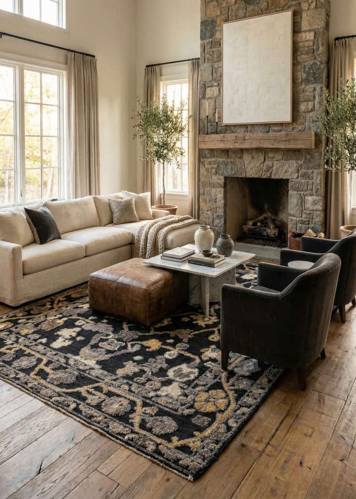 8' 7 x 12' 2 Hand Knotted Oushak Wool Rug