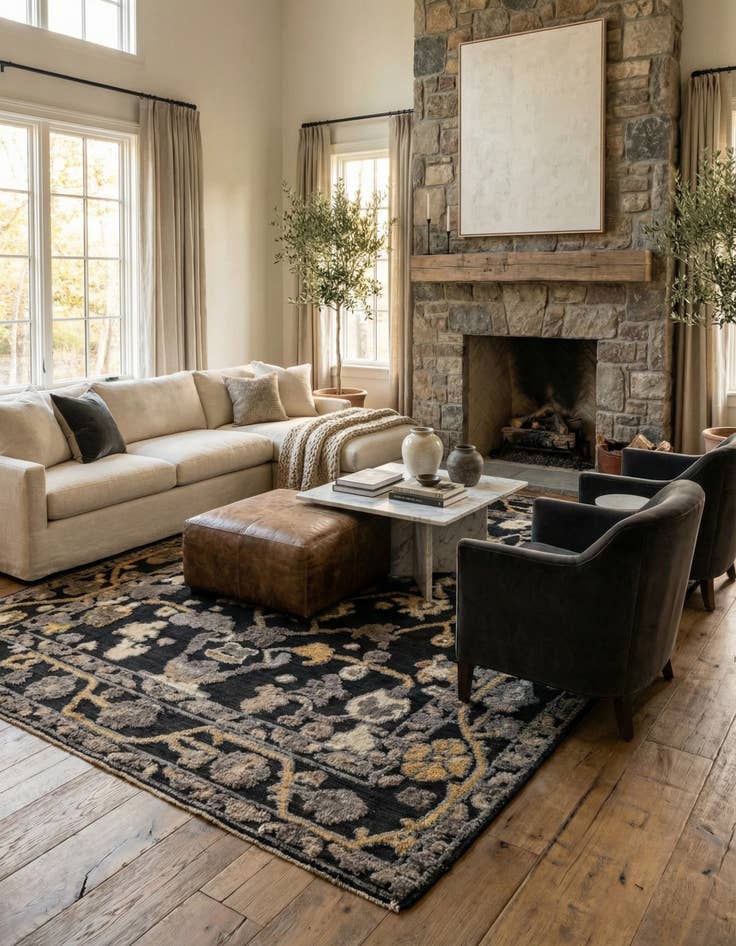 Detail image of 8' 7 x 12' 2 Hand Knotted Oushak Wool Rug