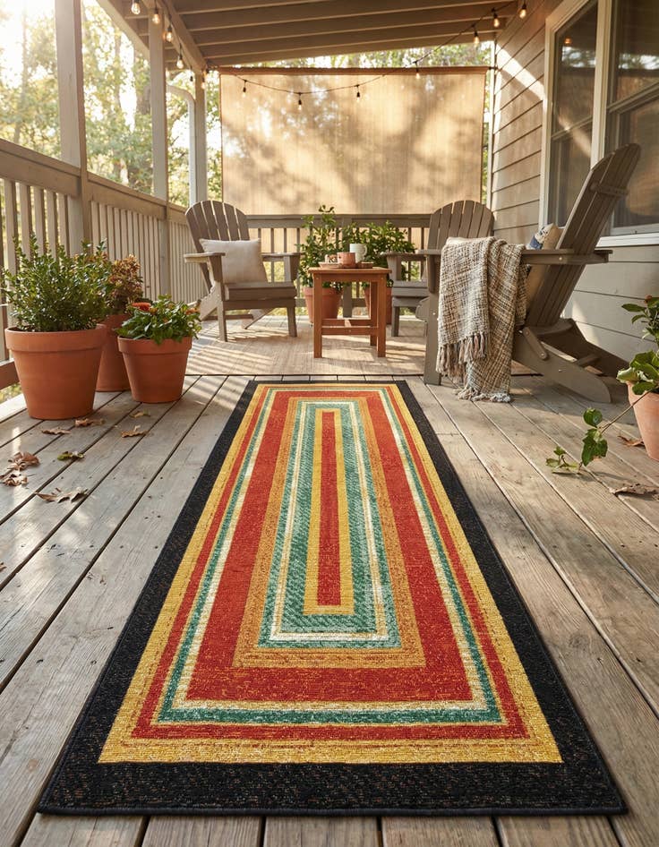 Detail image of 2' x 6'  Washable Modern Indoor / Outdoor Runner Rug