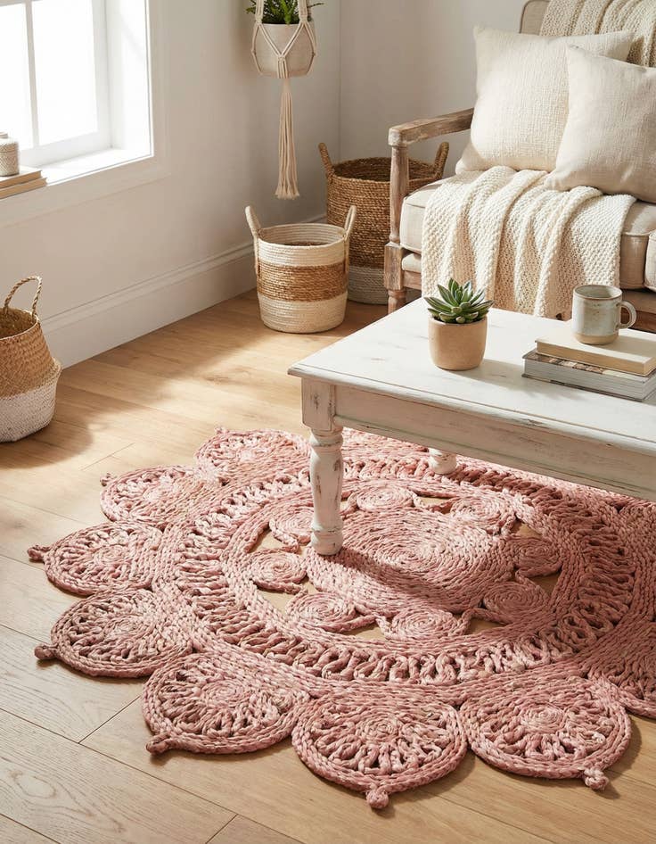 Detail image of  2' x 2'  Hand Braided Jute Round Rug