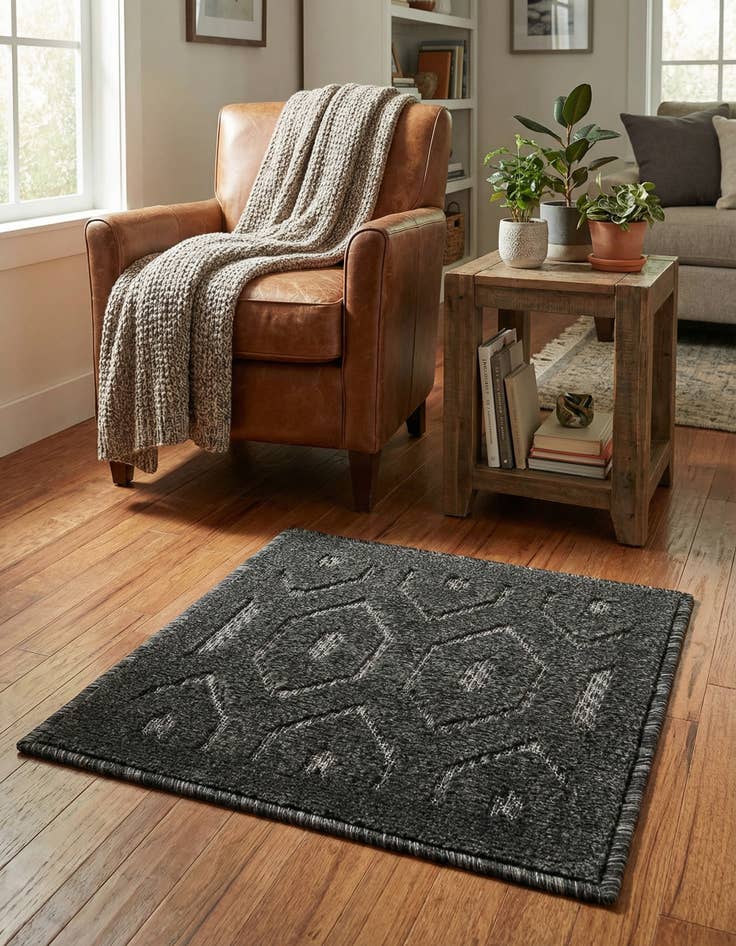 Detail image of 1' 4 x 1' 4  Washable Trellis Textured Indoor / Outdoor Sample Rug