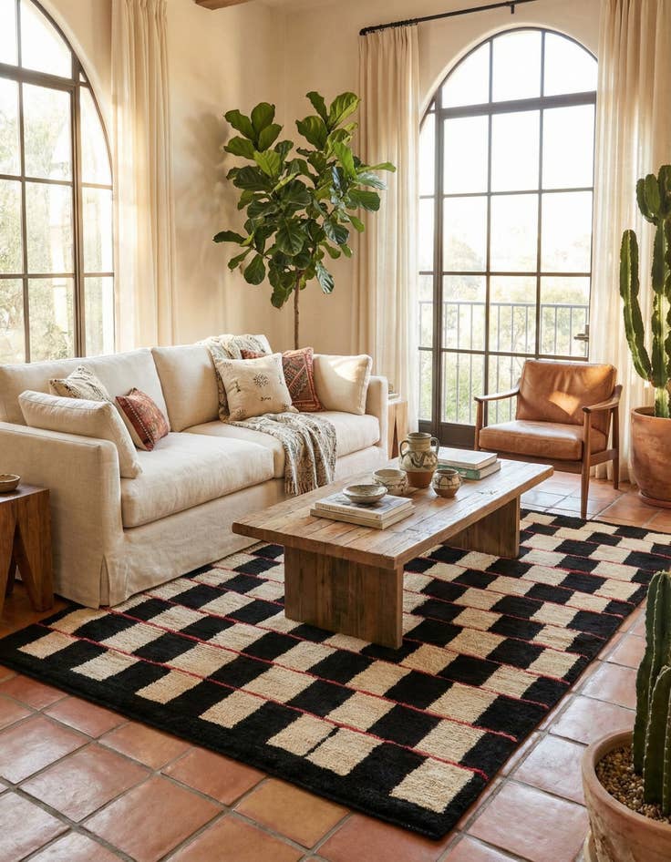 Detail image of 5' 4 x 8'  Hand Knotted Moroccan Wool Rug