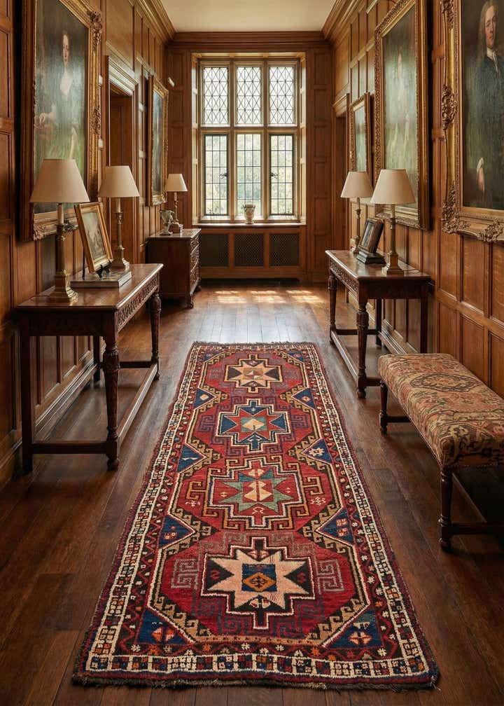 4' 4 x 10' 2 Shiraz Wool Runner Rug