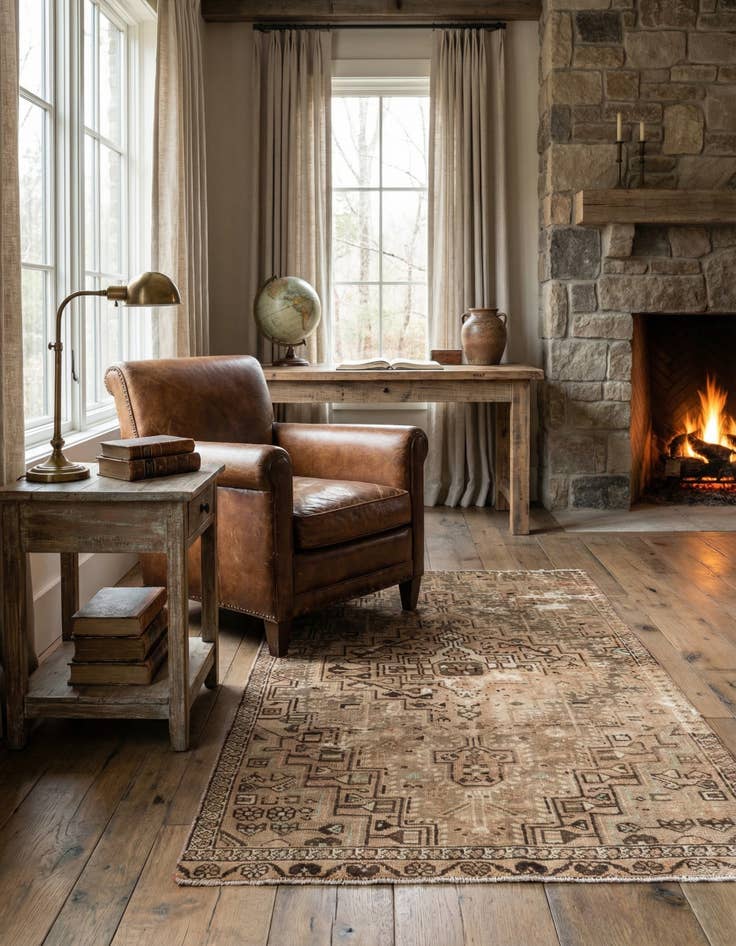 Detail image of 3' 7 x 6' 10  Hand Knotted Ultra Vintage Persian Wool Rug