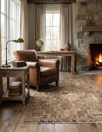 3' 7 x 6' 10 Hand Knotted Ultra Vintage Persian Wool Rug