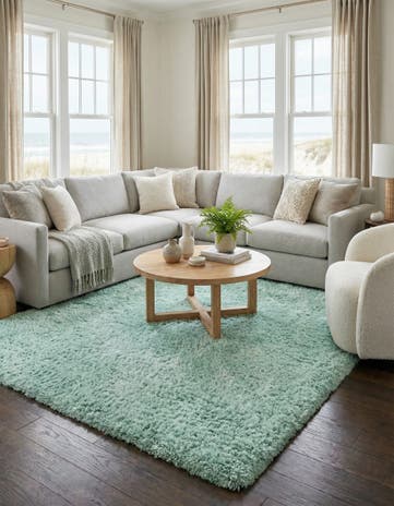 Cyan Infinity Shag Rug