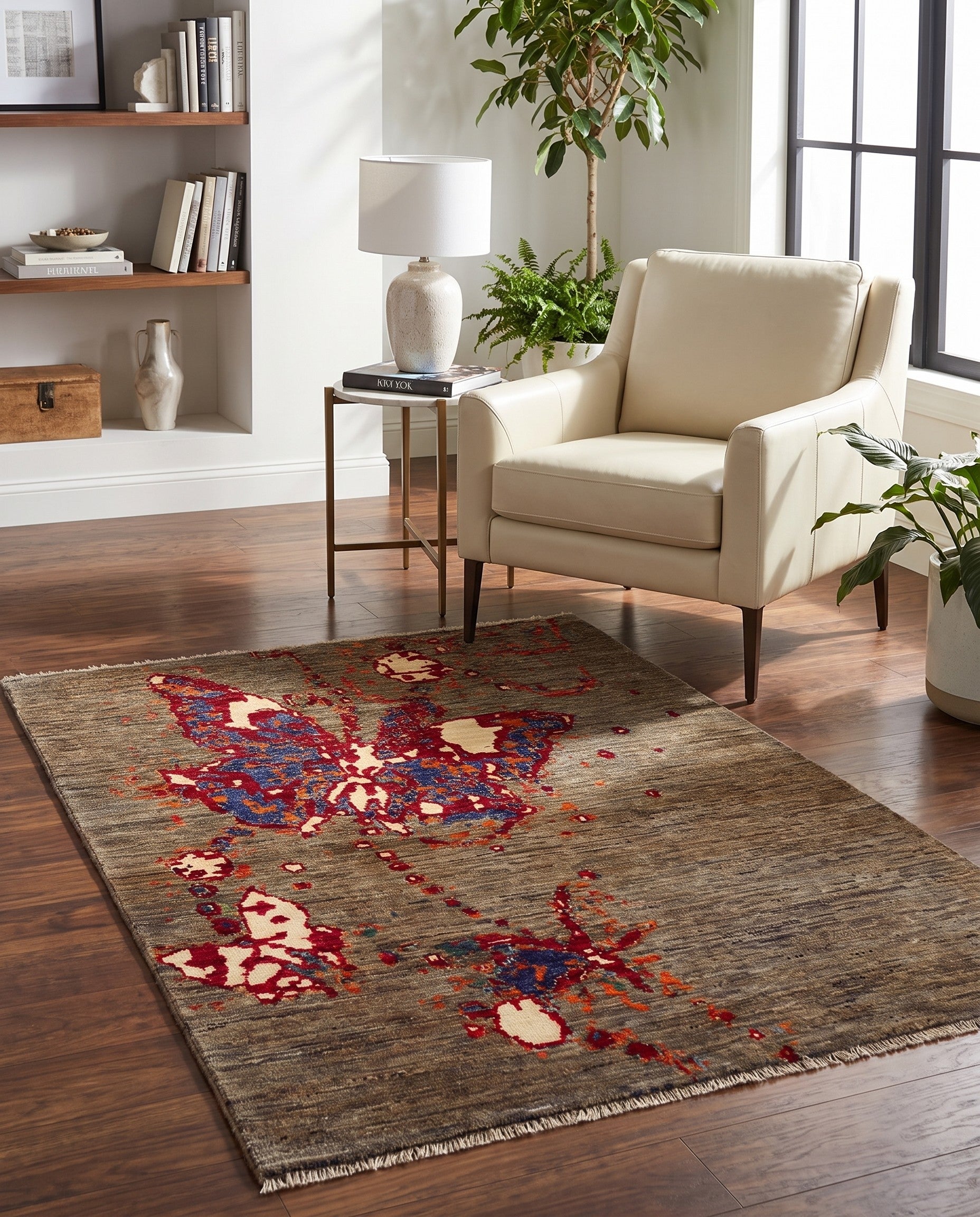 3' 2 x 4' 9 Hand Knotted Modern Ziegler Rug