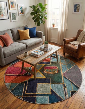Washable Haerfest Round Rug